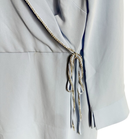 Cinq a Sept Blue Mini Sheath Dress with Long Bell Sleeves and V-Neckline size XS - Picture 5 of 8